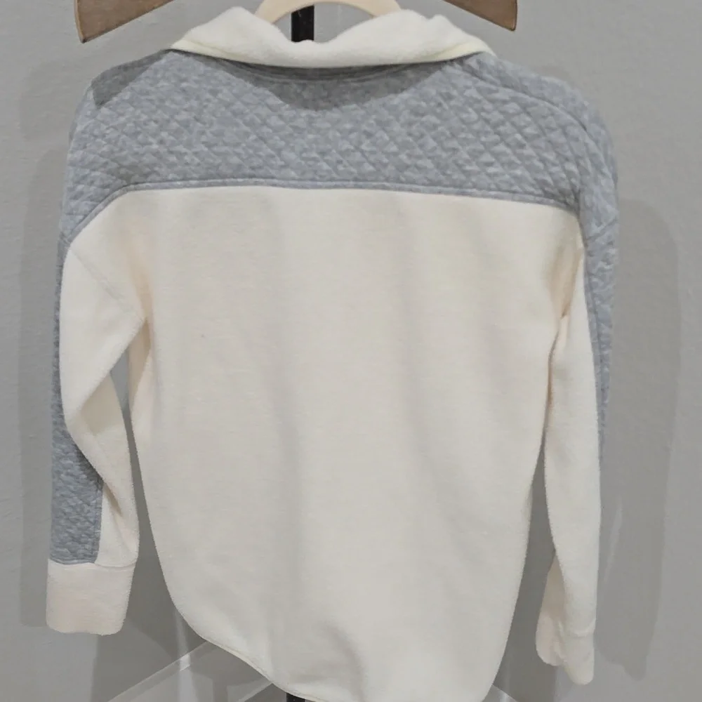 Vineyard Vines Women's Cream Grey Quilted Fleece Pullover Half Zip Womens XXS - Picture 10 of 14